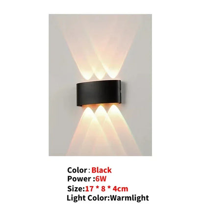 Bathroom Modern Waterproof LED Wall Lamp - Black or White with Gold