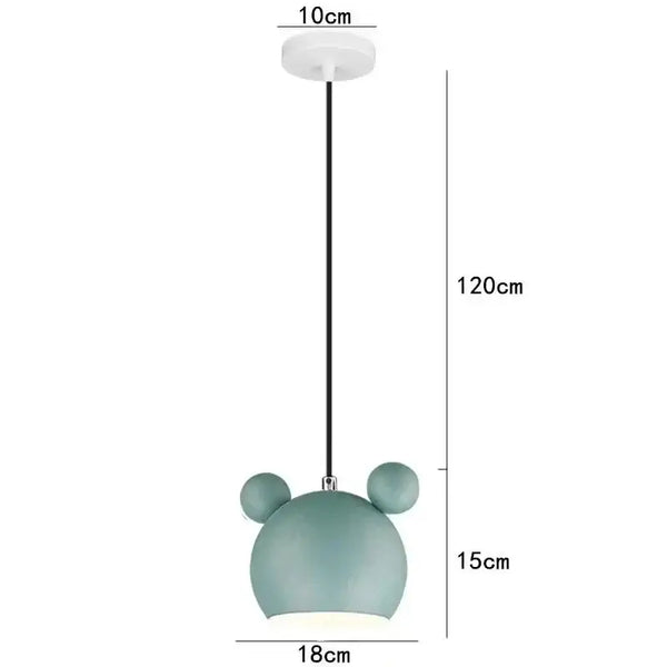 Cartoon Mouse Lamp Shade with a modern design, featuring macaron colors and playful mouse ears, ideal for children's rooms.