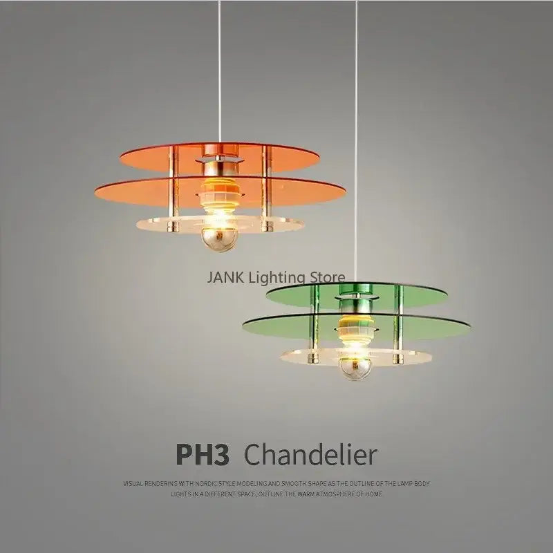 Space Age Acrylic Pendant Light - Vibrant & Colorful