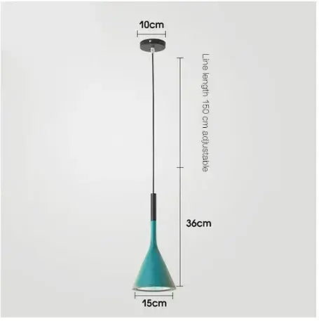 Modern minimalist funnel pendant light, adjustable 150cm cord, view 11