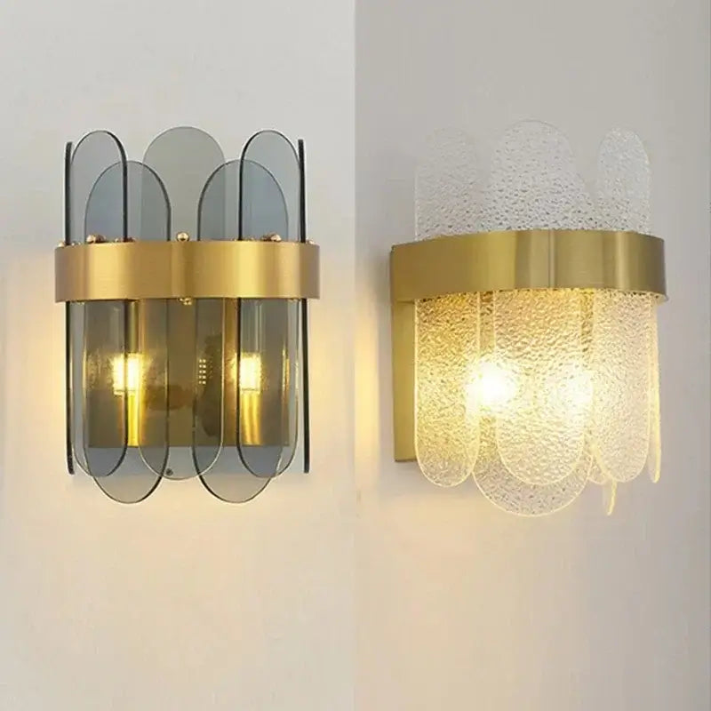 Luxury Smoke Grey Glass Wall Sconce – Modern Nordic LED Light