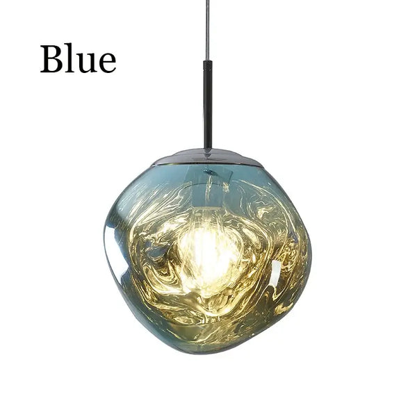 Nordic Lava Pendant Light in blue, featuring a unique molten lava-inspired design.