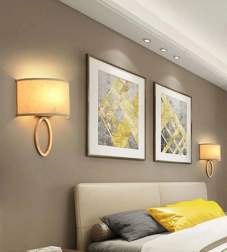 Wall Light Fixtures, Wall Light Fixtures, Wall Light Fixtures, Classic American Bedside Lamp with Fabric Lampshade