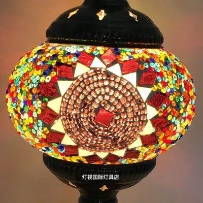 Turkish Mosaic Pendant Light – Handmade LED Chandelier with Rich Ethnic Charm