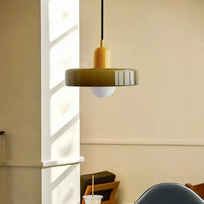 Italian Glass 70s Pendant Lights | Vintage Elegance | Shop Now! featuring warm colors and modern design.