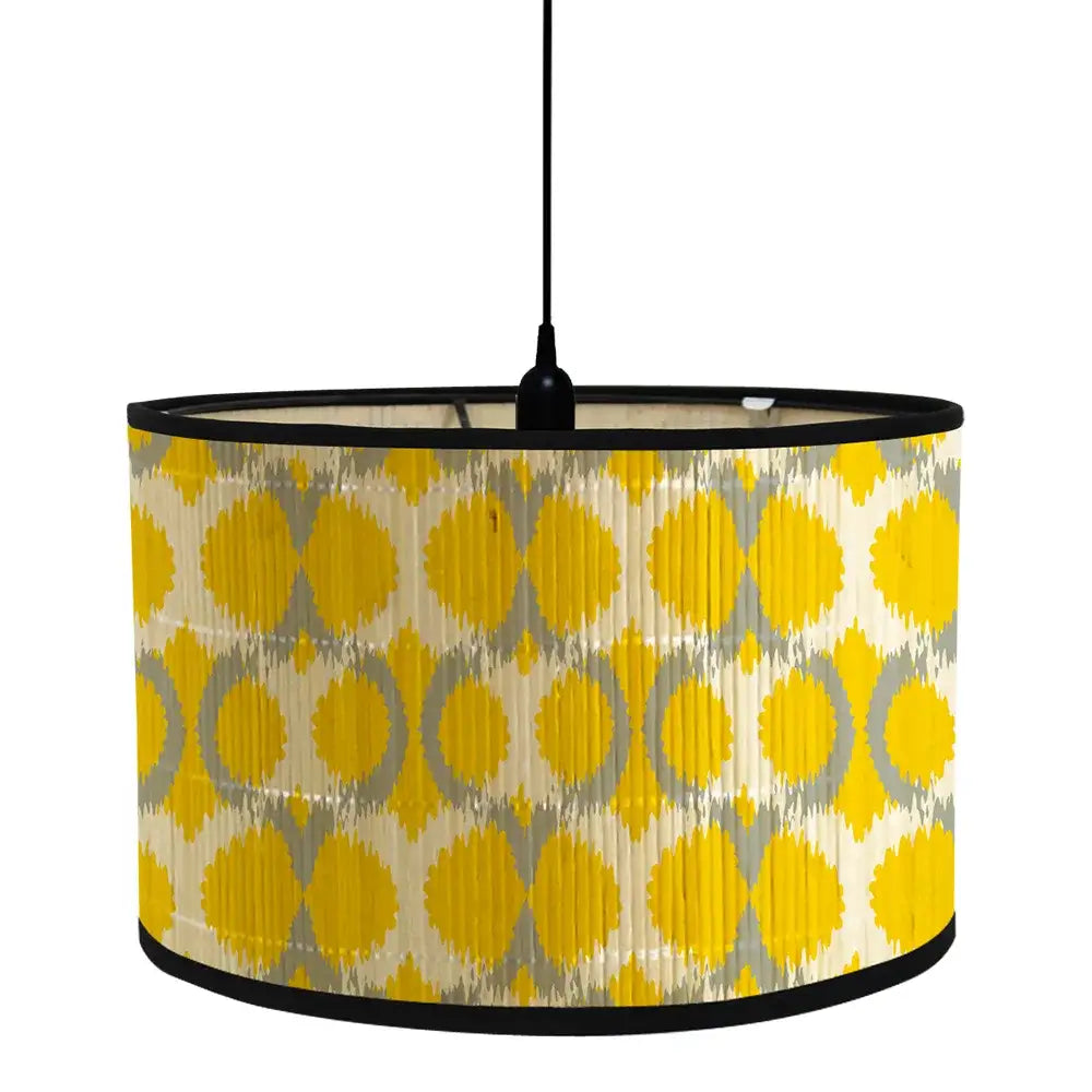 African Geometric Lamp Shade - Bamboo Drum