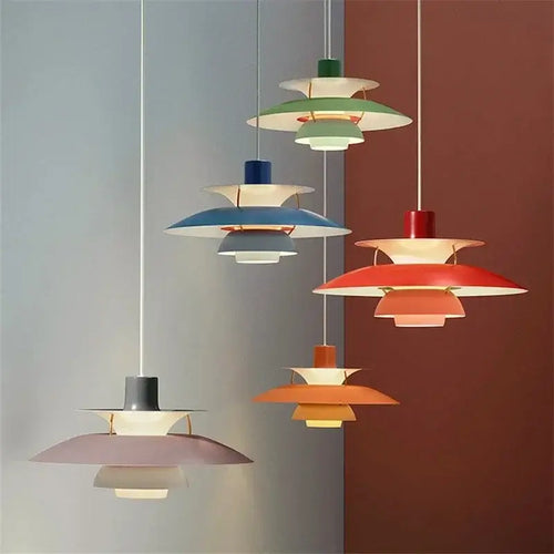 Classic Nordic Designer Pendant Lights Available in 3 different sizes showcasing stylish designs in various colors.