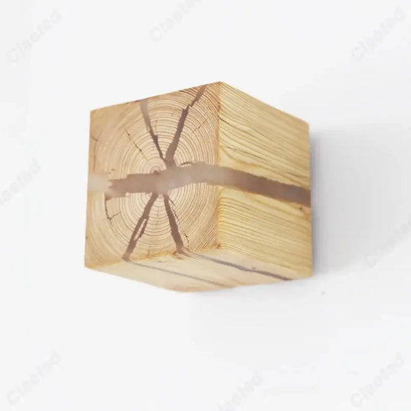 Natural Wood Wall Lights made from solid wood with transparent resin for unique design and light diffusion.