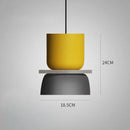 Customizable Modern Pendant Lights featuring a vibrant yellow and black design with dimensions of 18.5CM x 24CM.