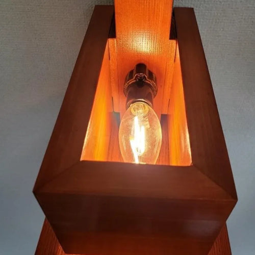 Modern Geometric Wood Wall Light with Sculptural Design