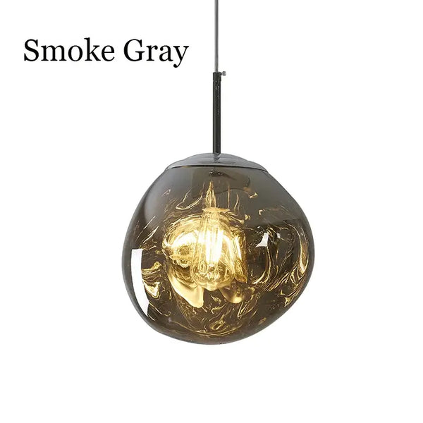 Nordic Lava Pendant Light in Smoke Gray with a contemporary design and warm glow for modern interiors.