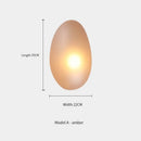 Elegant Frosted Glass Pebble Wall Lamp - Minimalist Nordic Style dimensions and model information.