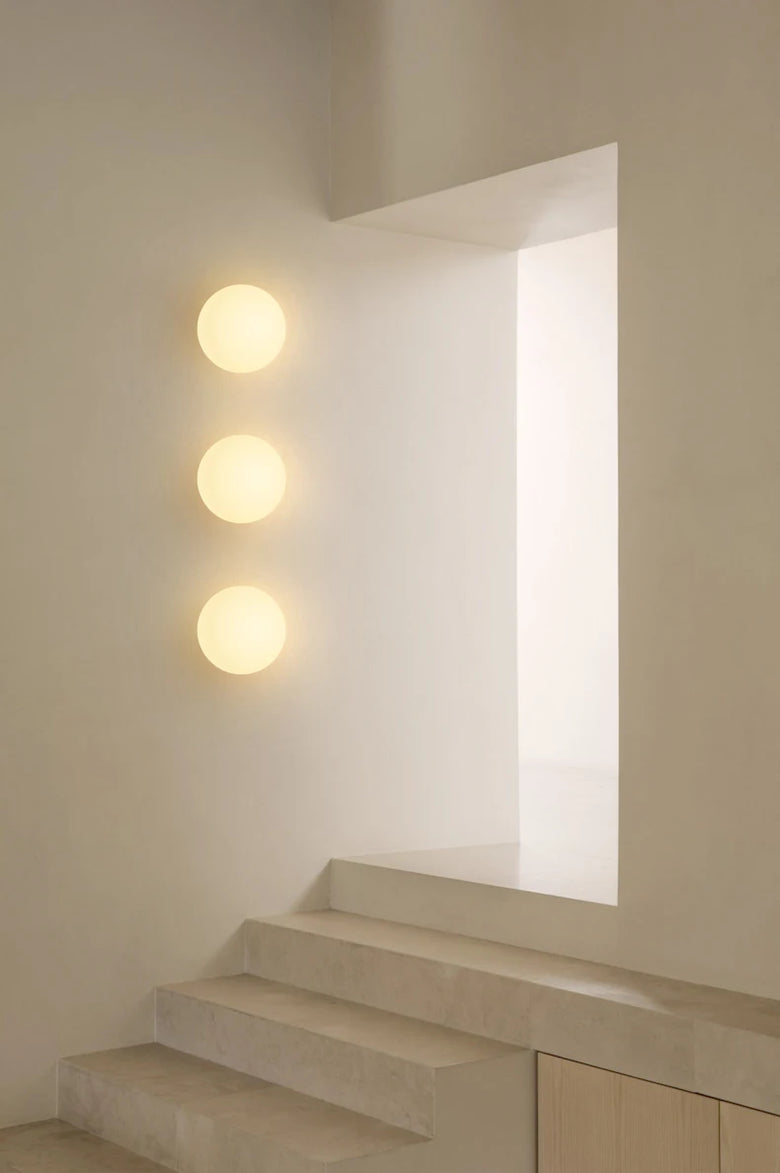 Frosted Glass Globe Wall Light - Modern LED Sconce