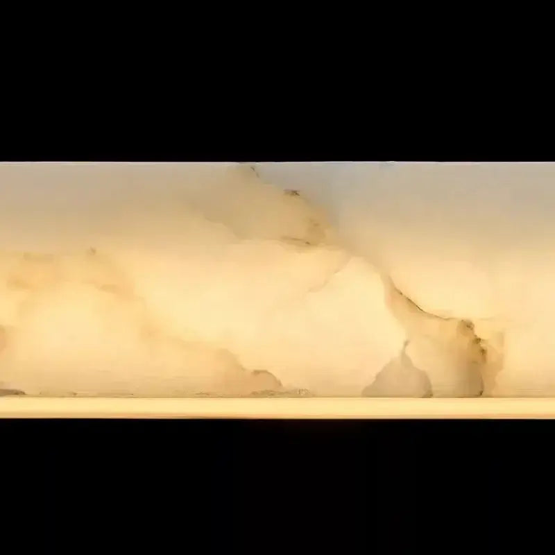 Natural Marble Linear Pendant Light 80–120cm with integrated LED lighting, showcasing sleek marble design for refined interiors.