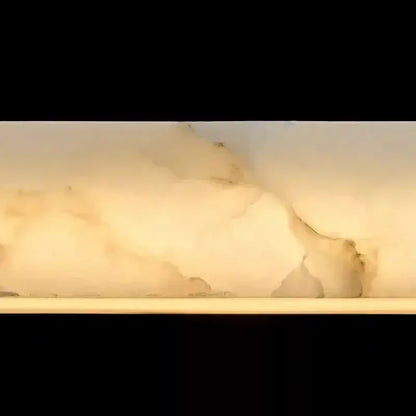 Natural Marble Linear Pendant Light 80–120cm with integrated LED lighting, showcasing sleek marble design for refined interiors.