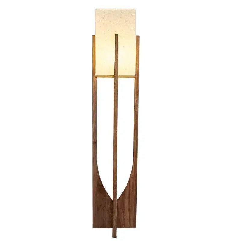 Modern Nordic Wooden Floor Lamp – Sculptural Lighting with Warm LED Glow