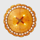 Luxurious Glass Disc Chandelier – 50s Chic with amber glass discs and elegant design, perfect for stylish home decor.
