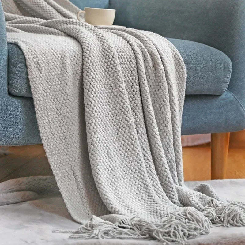 Nordic Style Knitted Throw