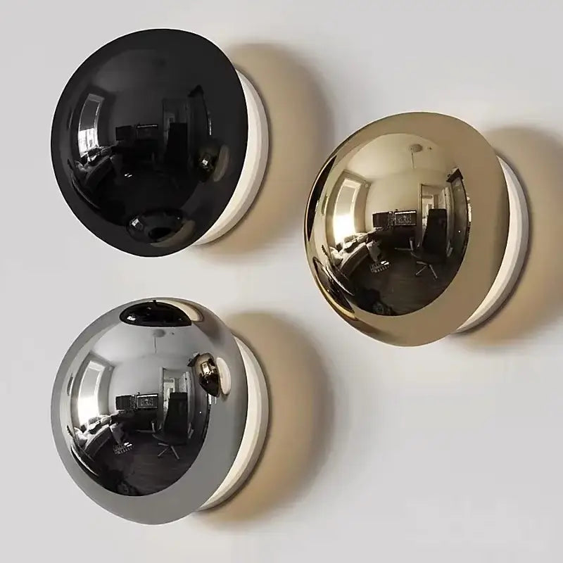 Circular Wall Lamp Aisle Bedside Lunar Eclipse Lamp Minimalist Silver Plated Luxury Wall Lamp