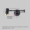 Vintage Loft Bedside Reading Light Fixture with rotatable and dimmable features, ideal for living room or bedroom.