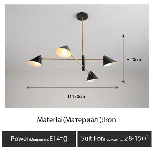 Cone Shaped Classic 50s Pendant Light showcasing a stylish design with multiple shades for versatile room decor.