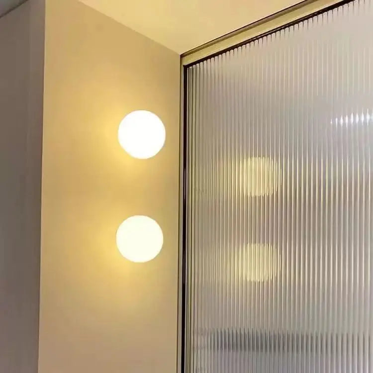 Frosted Glass Globe Wall Light - Modern LED Sconce