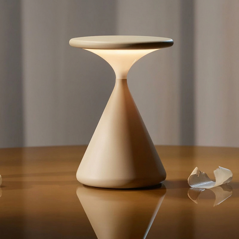 Lampe de table sablier minimaliste moderne – Sans fil, rechargeable