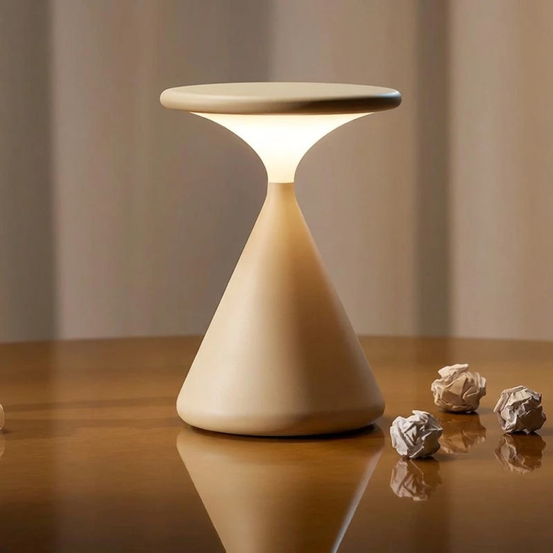 Lampe de table sablier minimaliste moderne – Sans fil, rechargeable