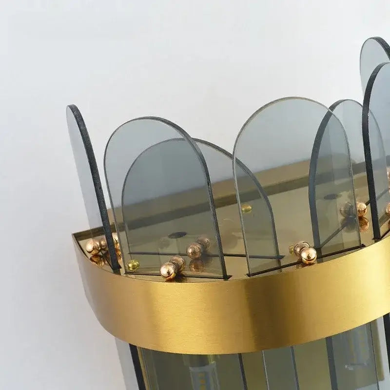 Luxury Smoke Grey Glass Wall Sconce – Modern Nordic LED Light