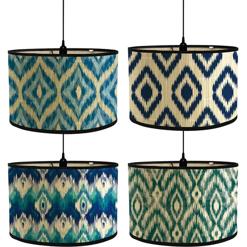 African Geometric Lamp Shade - Bamboo Drum