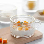 Pretty Vintage Embossed Glass Coffee Cup