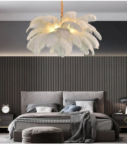 Nordic Feather Pendant Light – Art-Inspired Modern Ceiling Chandelier