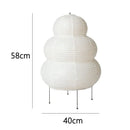 Japanese White Rice Paper Table Lamp with a unique layered design, measuring 58cm in height and 40cm in width.