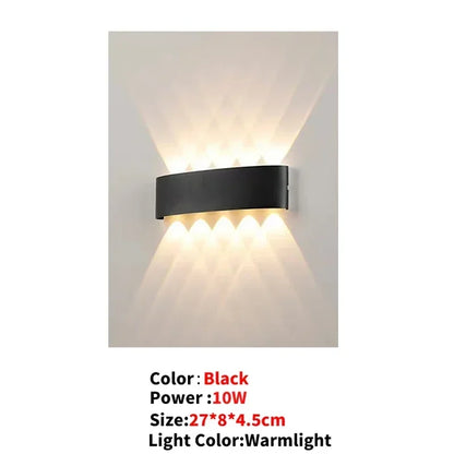 Bathroom Modern Waterproof LED Wall Lamp - Black or White with Gold