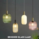 Pendant Light: Modern Nordic Glass Hanging Lighting Fixtures with brushed glass design and various colors.