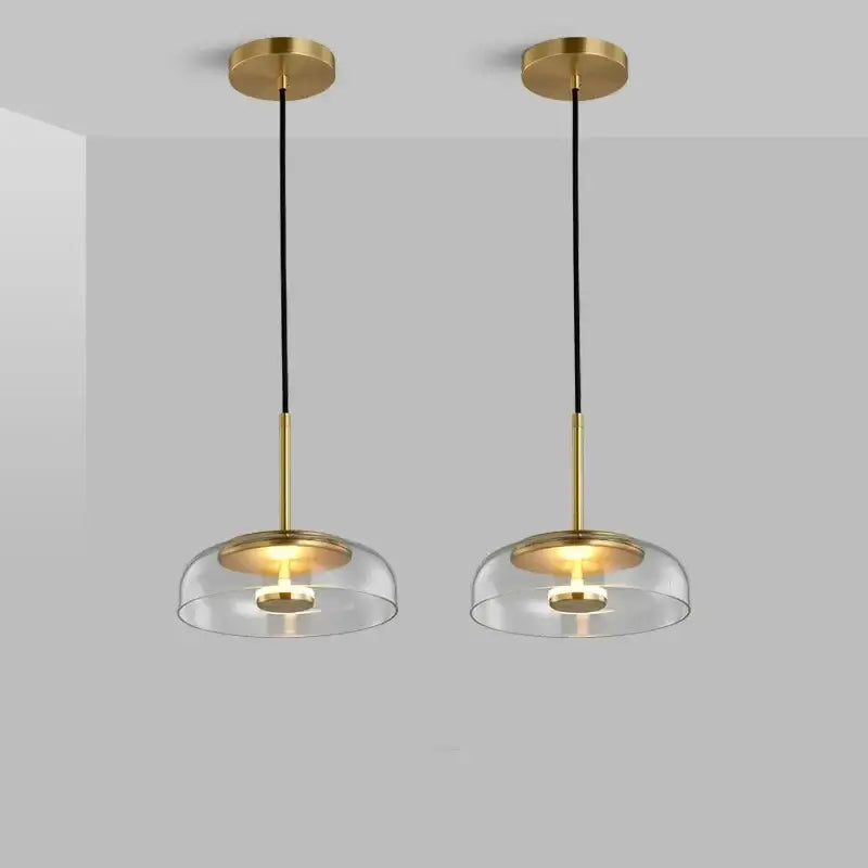 Retro 80s Transparent Large Pendant Lamp with glass shade and warm light for cozy atmosphere.