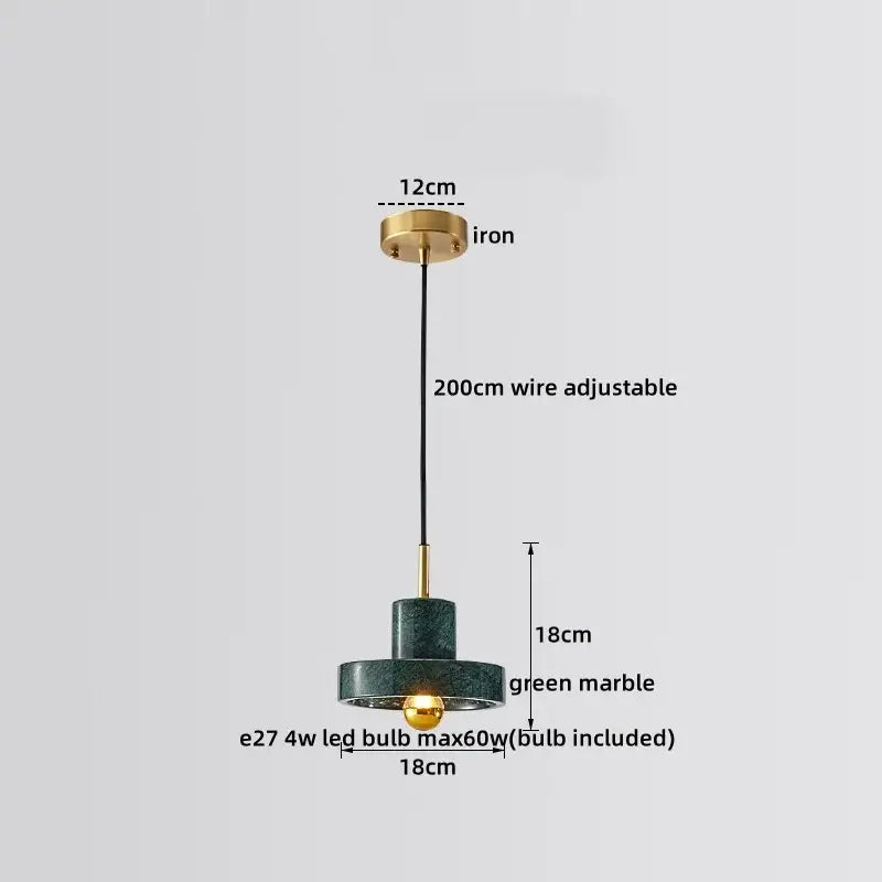 Art Deco Marble And Polished Copper Pendant Lights