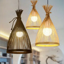 Three Simple Wicker lamp shades showcasing hand-woven bamboo design, perfect for eco-friendly decor.