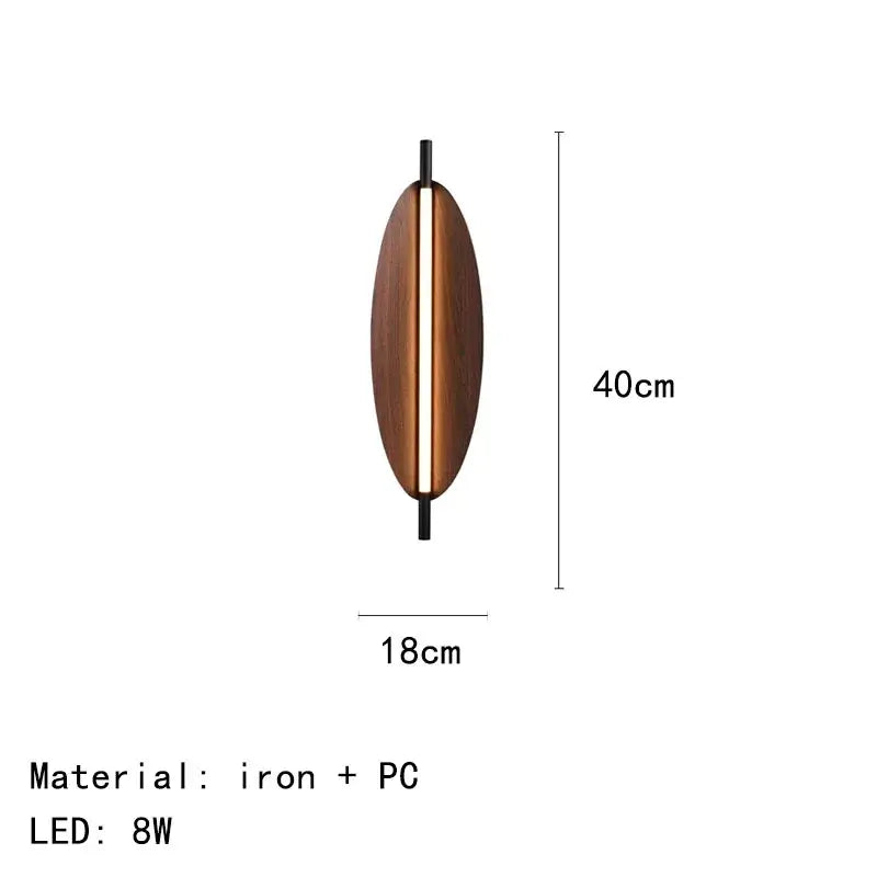 Modern Brown Leaf Wall Light – Sculptural LED Wall Sconce in Metal dimensions 40cm x 18cm, made of iron and PC, 8W LED.