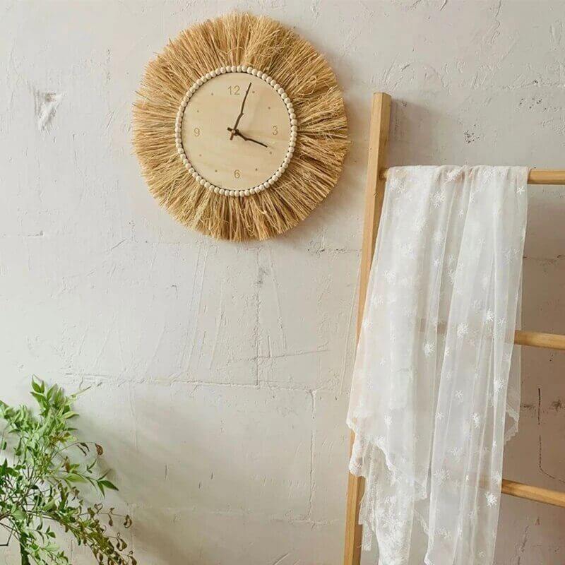 Wall Clocks, Wall Clocks, Wall Clocks, Hand Woven Raffia Wall Clock