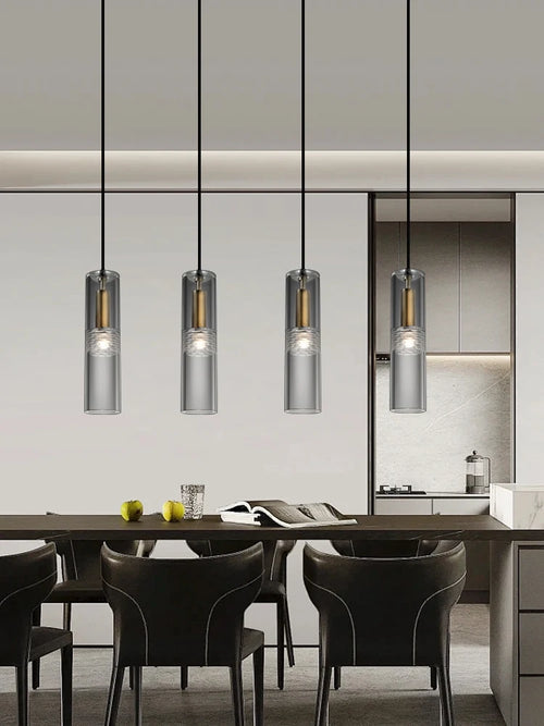 Crystal Glass Pendant Light with Copper Detail - Several Designs