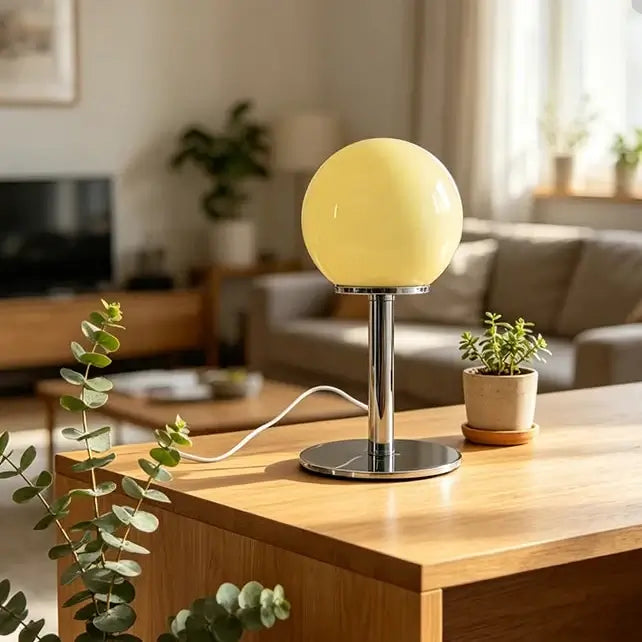 Bauhaus Small Glass Sphere Table Lamp, USB and Dimmable