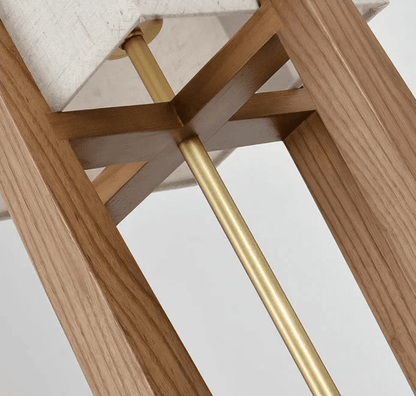 Modern Nordic Wooden Floor Lamp – Sculptural Lighting with Warm LED Glow