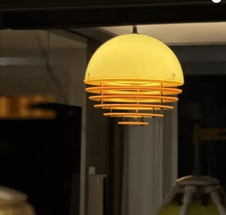 Nordic Orange Pendant Light – Retro-Inspired Ceiling Lamp