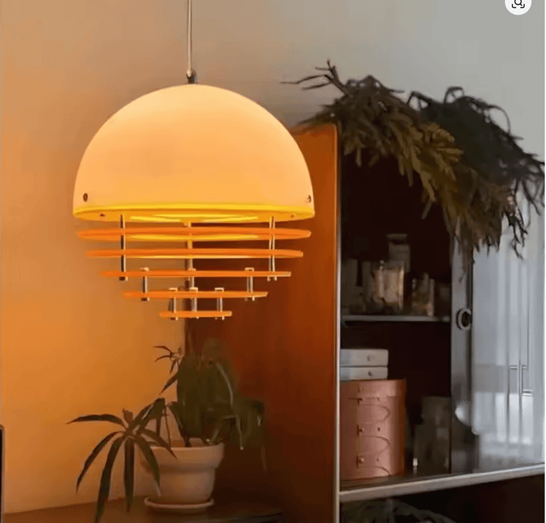 Nordic Orange Pendant Light – Retro-Inspired Ceiling Lamp