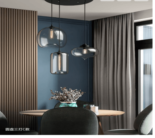 Nordic Mouth-Blown Glass with LED Filament Pendant Light