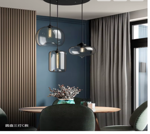 Nordic Mouth-Blown Glass with LED Filament Pendant Light