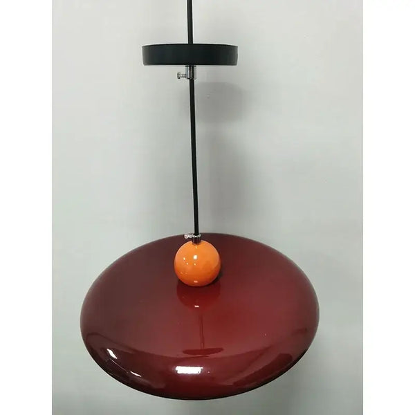 70s Dine In Kitchen Ceiling Light featuring retro design with red and orange details, perfect for vintage kitchen aesthetics.