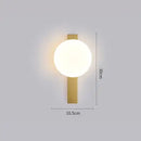 Modern Simple Art Deco Revival Wall Lamp with gold finish and acrylic ball light