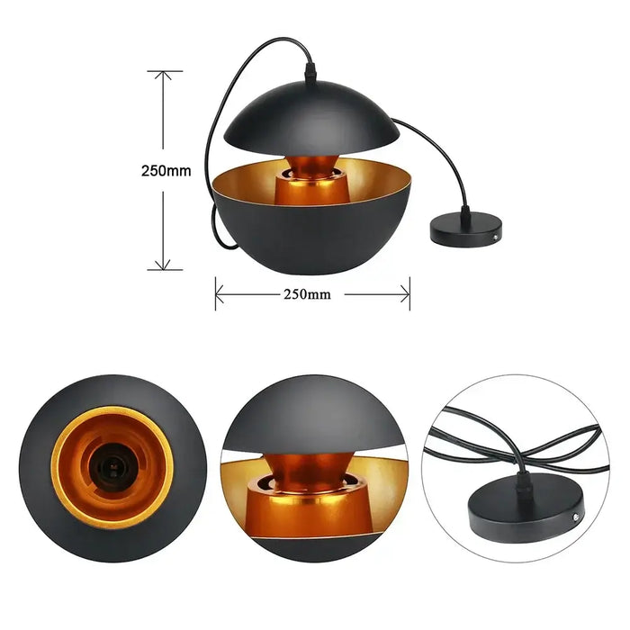Kitchen Island Scandi Pendants - Modern black and gold pendant lamp showcasing Nordic design elements.